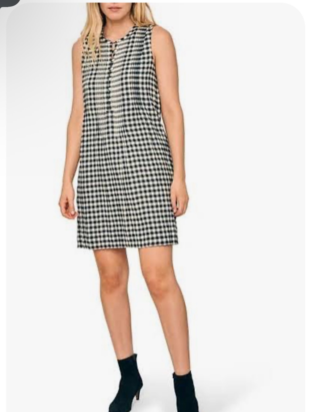 FAHERTY Isha Gingham Organic Cotton Sleeveless Dress